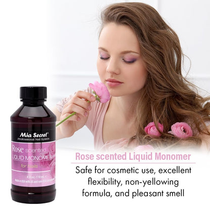 Mia Secret Rose Scented Liquid Monomer 4 oz. – Premium Acrylic Nail Liquid for Flawless Applications Avelisse