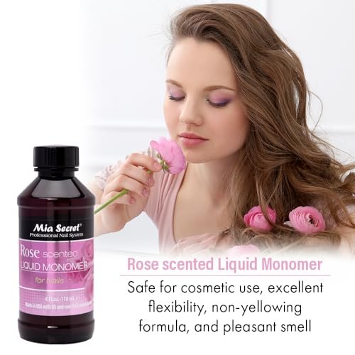 Mia Secret Rose Scented Liquid Monomer 4 oz. – Premium Acrylic Nail Liquid for Flawless Applications Avelisse