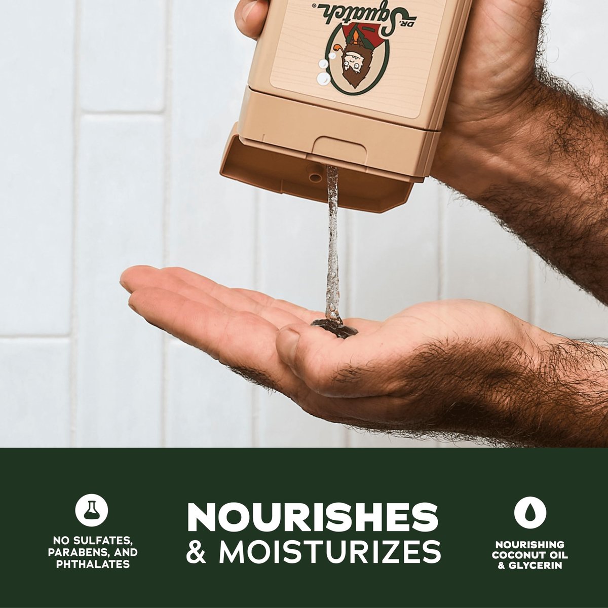 Dr. Squatch Men's Body Wash 2-Pack: Pine Tar & Fresh Falls – Natural Ingredients, No Parabens, Sulfates, or Phthalates, 14 oz Each Avelisse