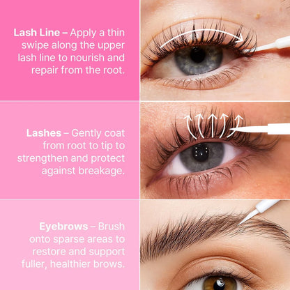 CLIONE PRIME Korean Eyelash Growth Serum - Prostaglandin Free Natural Lash & Brow Enhancer for Thickening, Lengthening, Nourishing - After Care for Lash Lift & Brow Lamination