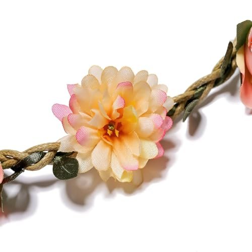 Ylapagne Crown Headbands for Girls & Women - 6 Pack Pink Floral Hair Accessories for Weddings, Bridesmaids, Flower Girls, Tea Party, Bavarian Festival, Boho - görsel 14