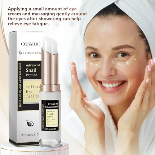 COSMOO Snail Peptide Under Eye Cream - Dark Circles, Puffiness, Wrinkles & Fine Lines Treatment with Snail Mucin & Niacinamide - Korean Skin Care Formula Avelisse