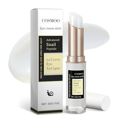 COSMOO Snail Peptide Under Eye Cream - Dark Circles, Puffiness, Wrinkles & Fine Lines Treatment with Snail Mucin & Niacinamide - Korean Skin Care Formula Avelisse