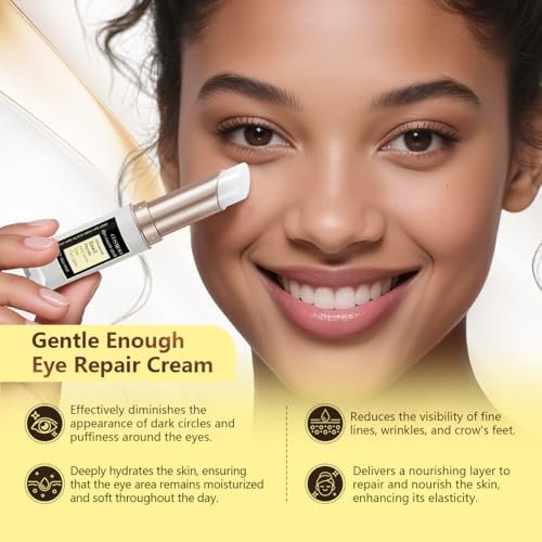COSMOO Snail Peptide Under Eye Cream - Dark Circles, Puffiness, Wrinkles & Fine Lines Treatment with Snail Mucin & Niacinamide - Korean Skin Care Formula Avelisse