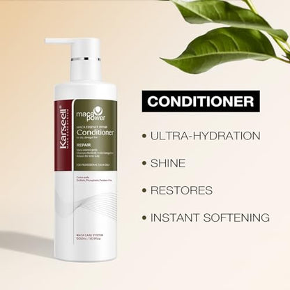 Karseell Collagen Hair Treatment Repair Conditioning Set – Shampoo and Conditioner for Dry, Damaged Hair – All Hair Types – 16.9 fl oz Each Avelisse