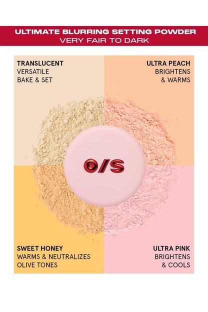 One Size Ultimate Blurring Setting Powder Full Size - Ultra Pink - for Fair to Medium Skin Tones Avelisse