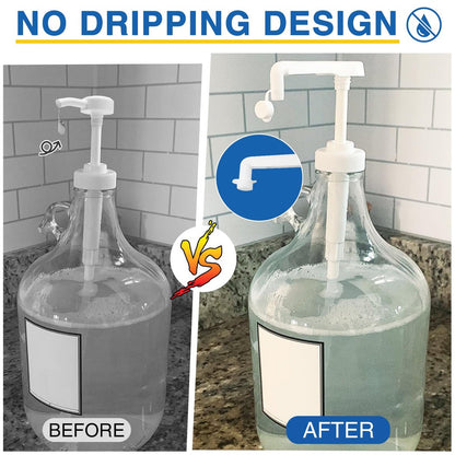 2 Pack Leak Proof Gallon Jug Pump Dispenser - 38-400 Pump for Gallon Jug, 7.5cc Per Pump for Shampoo, Lotion, Laundry Containers (White)