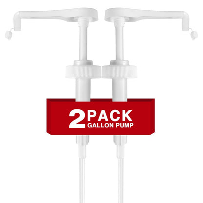 2 Pack Leak Proof Gallon Jug Pump Dispenser - 38-400 Pump for Gallon Jug, 7.5cc Per Pump for Shampoo, Lotion, Laundry Containers (White)