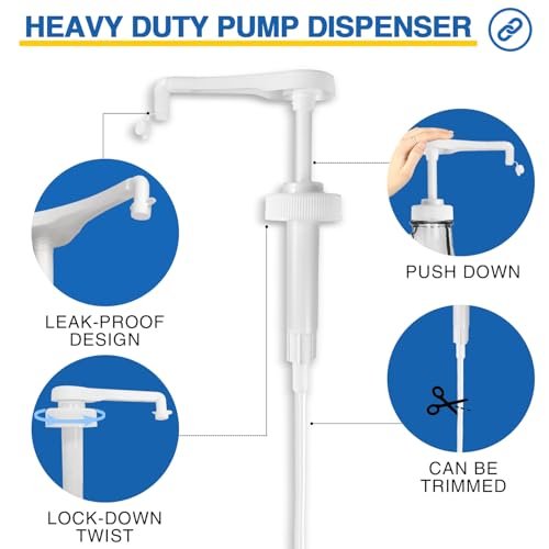 2 Pack Leak Proof Gallon Jug Pump Dispenser - 38-400 Pump for Gallon Jug, 7.5cc Per Pump for Shampoo, Lotion, Laundry Containers (White) - görsel 4