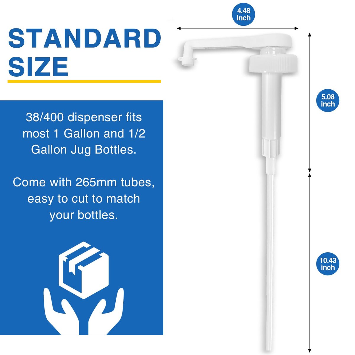 2 Pack Leak Proof Gallon Jug Pump Dispenser - 38-400 Pump for Gallon Jug, 7.5cc Per Pump for Shampoo, Lotion, Laundry Containers (White) - görsel 5