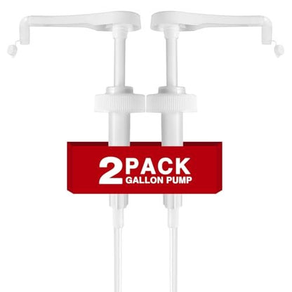 2 Pack Leak Proof Gallon Jug Pump Dispenser - 38-400 Pump for Gallon Jug, 7.5cc Per Pump for Shampoo, Lotion, Laundry Containers (White)