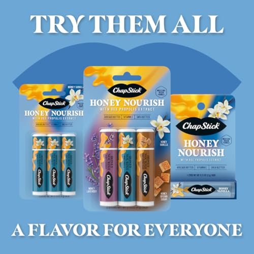 ChapStick Honey Nourish Lip Balm Trio: Lavender, Vanilla, Brown Sugar - Moisturizing with Shea Butter & Avocado Butter - görsel 10