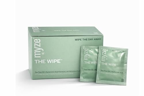 myze The Wipe™ Preservative Free Tea Tree Oil & Hyaluronic Acid Eyelid Wipes for Daily Relief – 30ct Sterile Lid Cleaning Wipes Avelisse