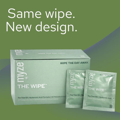 myze The Wipe™ Preservative Free Tea Tree Oil & Hyaluronic Acid Eyelid Wipes for Daily Relief – 30ct Sterile Lid Cleaning Wipes Avelisse