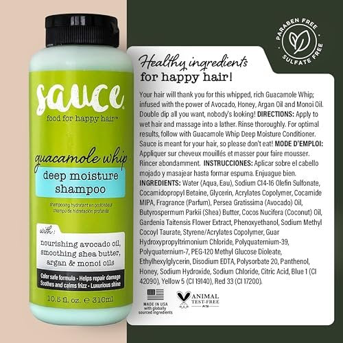 SAUCE BEAUTY Bond-Repairing Leave-In Hair Mask, Guacamole Whip - 8 fl oz (236 ml) Avelisse