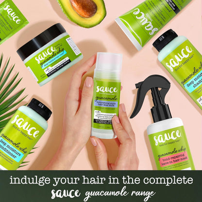 SAUCE BEAUTY Guacamole Whip Shampoo – Deep Moisture & Frizz Control with Shea Butter, Avocado, Argan, Monoi & Coconut Oils for All Hair Types (10.5 Fl Oz) Avelisse