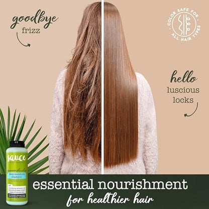 SAUCE BEAUTY Guacamole Whip Shampoo – Deep Moisture & Frizz Control with Shea Butter, Avocado, Argan, Monoi & Coconut Oils for All Hair Types (10.5 Fl Oz) Avelisse