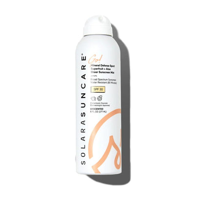 Solara Suncare Go! Mineral Defense SPORT Superfruit Sheer Sunscreen Mist SPF 30 - EWG Verified, Reef Friendly, Non-Aerosol, 6 fl oz Avelisse