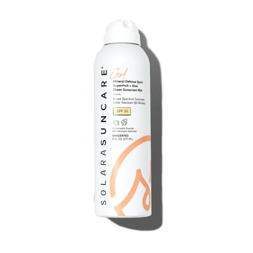 Solara Suncare Go! Mineral Defense SPORT Superfruit Sheer Sunscreen Mist SPF 30 - EWG Verified, Reef Friendly, Non-Aerosol, 6 fl oz Avelisse