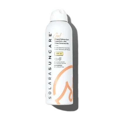 Solara Suncare Go! Mineral Defense SPORT Superfruit Sheer Sunscreen Mist SPF 30 - EWG Verified, Reef Friendly, Non-Aerosol, 6 fl oz Avelisse
