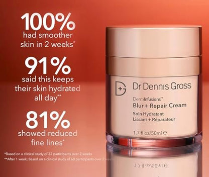 Dr Dennis Gross DermInfusions Blur + Repair Cream – Instantly Blurs Fine Lines, Smooths Skin with Satin-Matte Finish, Visibly Plumps & Firms, Reduces Redness, Improves Skin Elasticity, 1.7 Fl Oz Avelisse