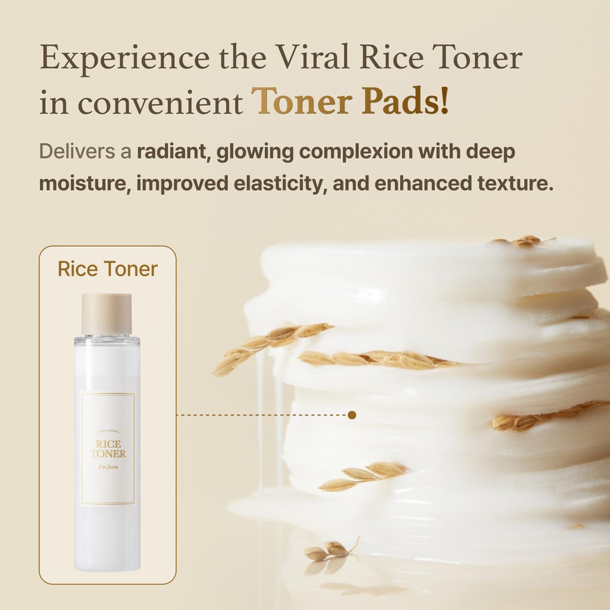 I'm From Rice Toner Pad - 60 Pads | Gentle Exfoliating & Hydrating Toner Pads for Radiant Skin - görsel 7