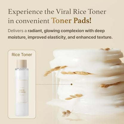 I'm From Rice Toner Pad - 60 Pads | Gentle Exfoliating & Hydrating Toner Pads for Radiant Skin