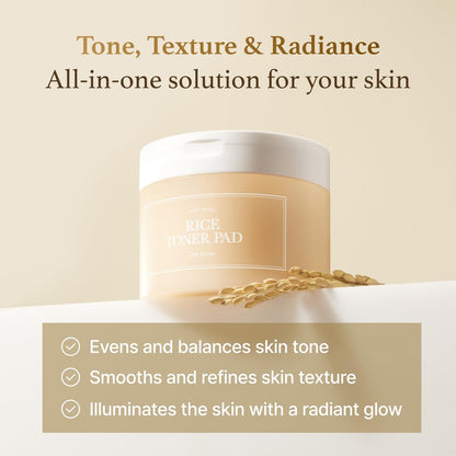 I'm From Rice Toner Pad - 60 Pads | Gentle Exfoliating & Hydrating Toner Pads for Radiant Skin