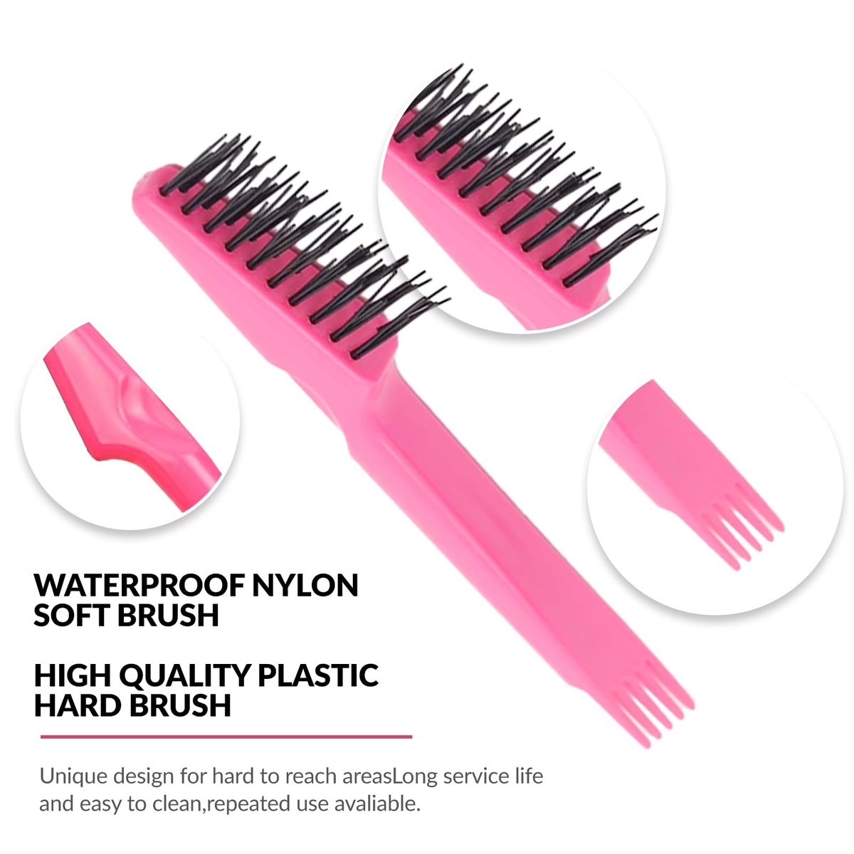 2-in-1 Hair Brush Cleaner Tool – Remove Tangled Hairs & Dust from Hairbrushes – Red Metal Rake for Home & Salon Use - görsel 7