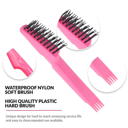 2-in-1 Hair Brush Cleaner Tool – Remove Tangled Hairs & Dust from Hairbrushes – Red Metal Rake for Home & Salon Use