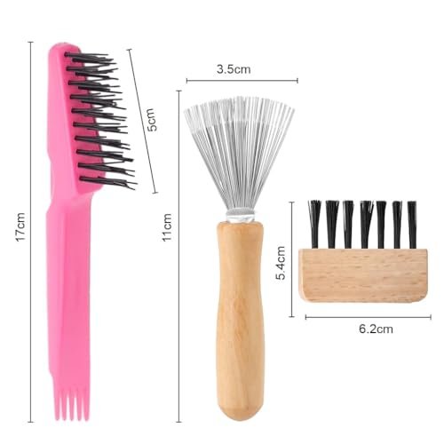 2-in-1 Hair Brush Cleaner Tool – Remove Tangled Hairs & Dust from Hairbrushes – Red Metal Rake for Home & Salon Use - görsel 12