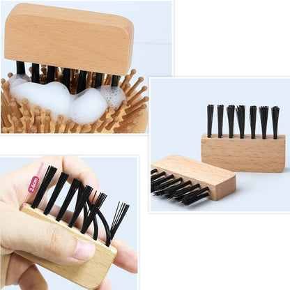 2-in-1 Hair Brush Cleaner Tool – Remove Tangled Hairs & Dust from Hairbrushes – Red Metal Rake for Home & Salon Use