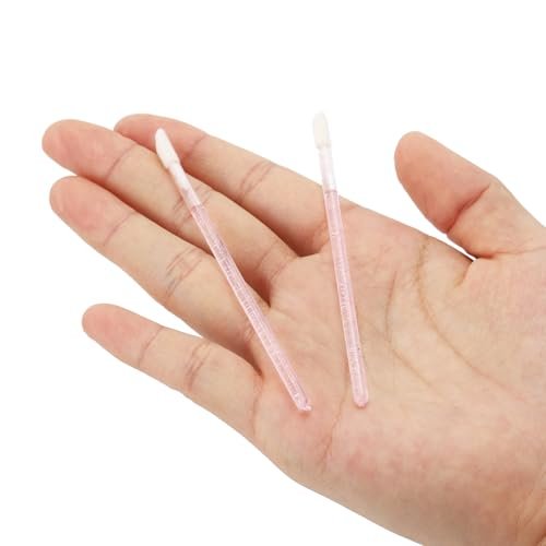Tbestmax 500 Disposable Lip Applicators - Crystal Pink Lip Brushes & Gloss Wands for Precise Application - görsel 6