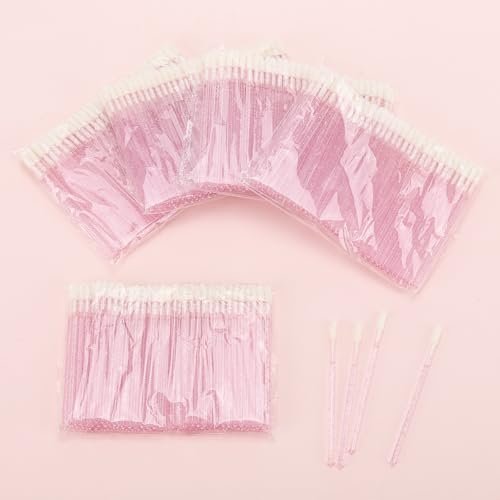 Tbestmax 500 Disposable Lip Applicators - Crystal Pink Lip Brushes & Gloss Wands for Precise Application - görsel 12