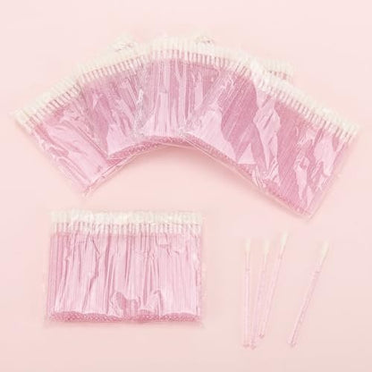 Tbestmax 500 Disposable Lip Applicators - Crystal Pink Lip Brushes & Gloss Wands for Precise Application