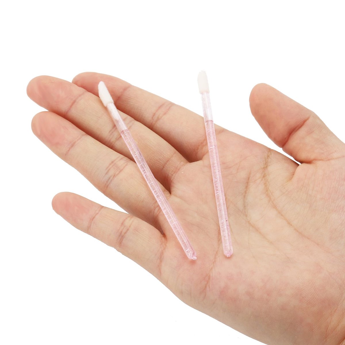 Tbestmax 500 Disposable Lip Applicators - Crystal Pink Lip Brushes & Gloss Wands for Precise Application - görsel 5