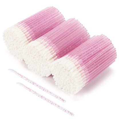 Tbestmax 500 Disposable Lip Applicators - Crystal Pink Lip Brushes & Gloss Wands for Precise Application