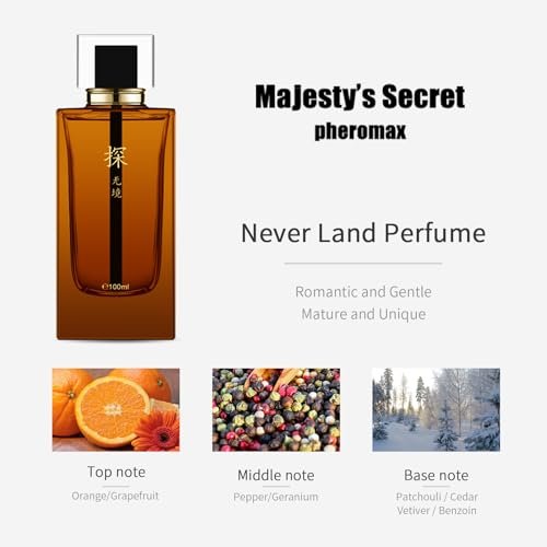 MAJESTY'S SECRET PHEROMAX Perfume for Men - Eau de Parfum 3.4 Fl Oz (TAN Never Land) Gift Set - görsel 10