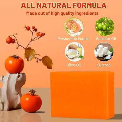 yoniagood 2-Pack Persimmon Soap Bar for Old People Smell – Natural Body Odor Control Soap for Men & Women, Handmade Deodorizing Bath Bar for Deep Cleansing