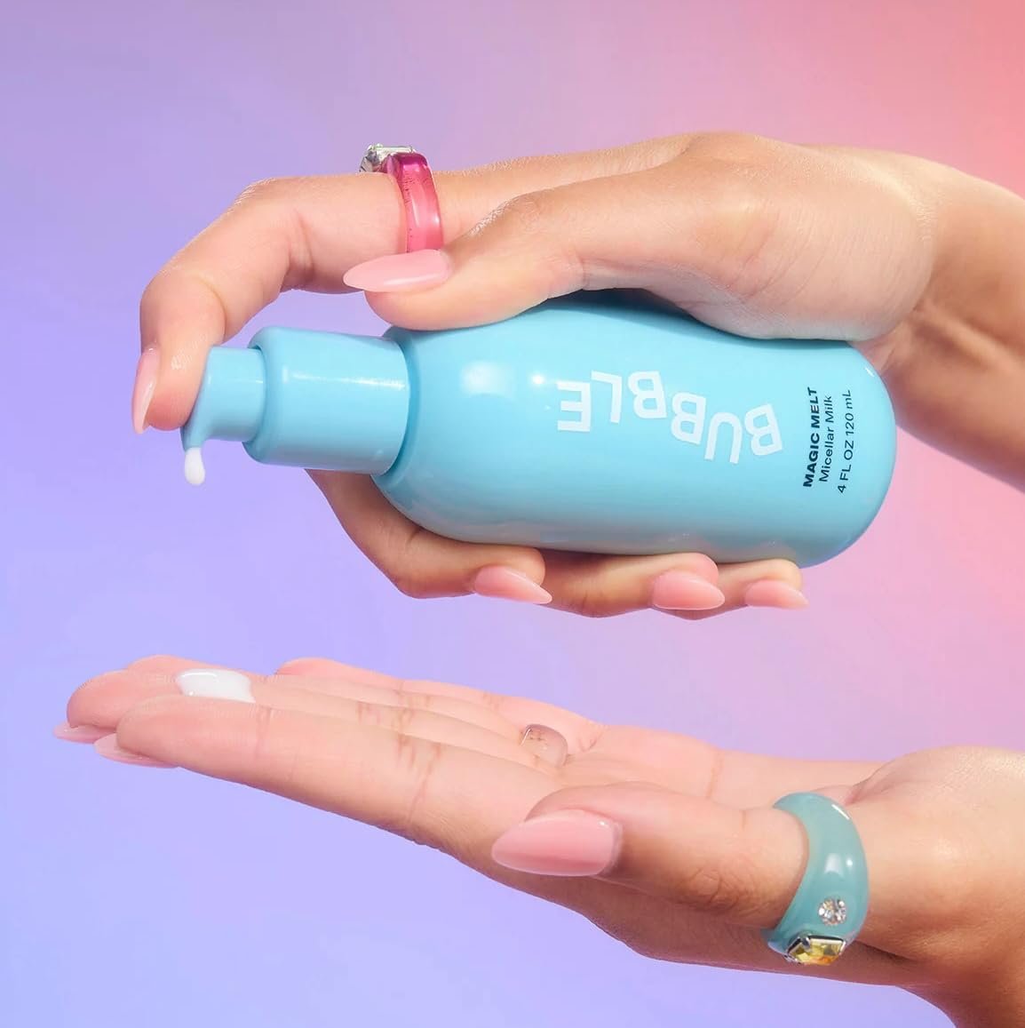 Bubble Skincare Magic Melt Makeup Remover - Micellar Water Cleansing Milk with Raspberry Seed Oil - Gentle Eye Makeup Remover for Sensitive Skin - Hydrating Facial Cleanser, 4 Fl Oz Avelisse