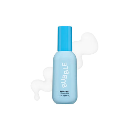 Bubble Skincare Magic Melt Makeup Remover - Micellar Water Cleansing Milk with Raspberry Seed Oil - Gentle Eye Makeup Remover for Sensitive Skin - Hydrating Facial Cleanser, 4 Fl Oz Avelisse
