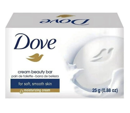 Dove Beauty Bar Travel Size Soap (12 Pack) - 25 Grams Each, .88 oz - White