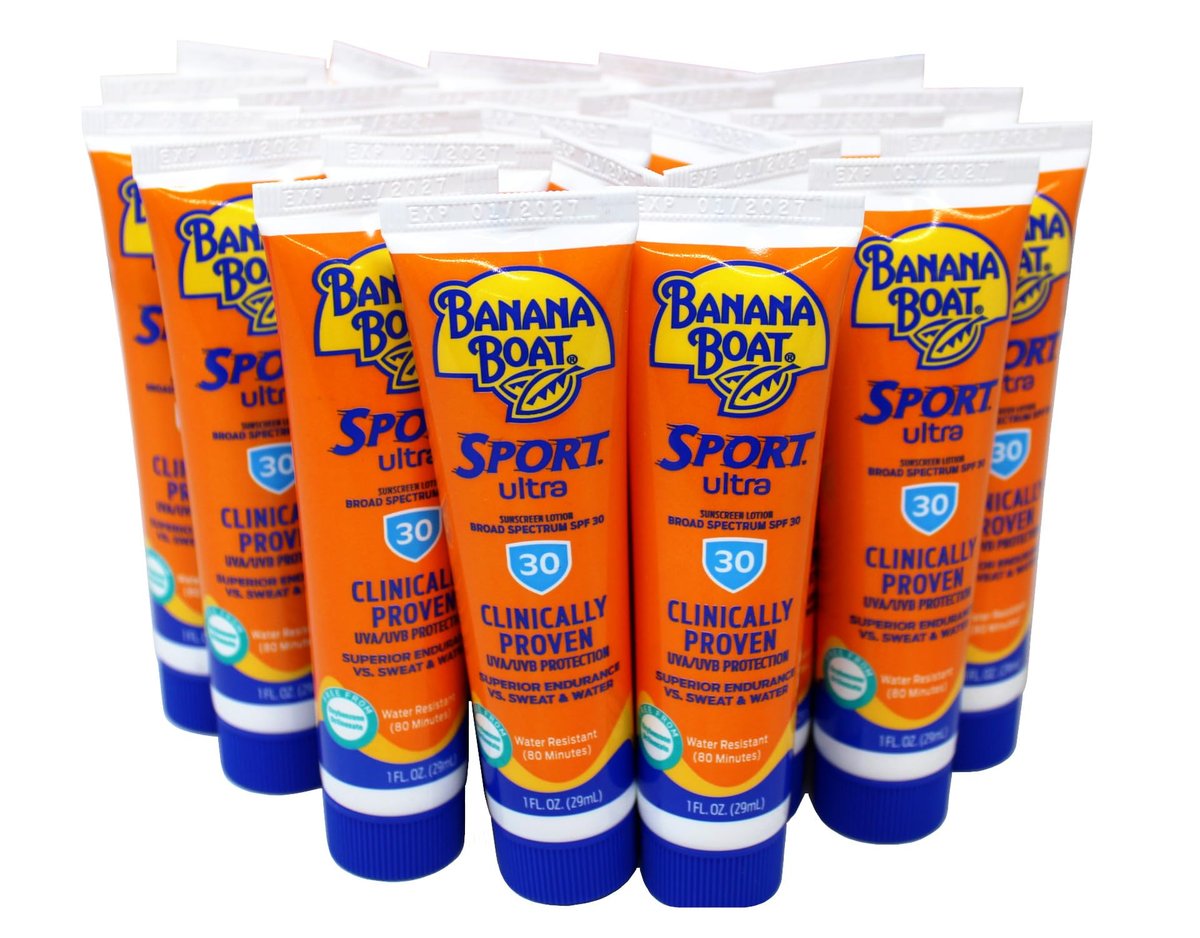 Banana Boat Sport Ultra SPF 30 Sunscreen Lotion Travel Size 1oz - 24 Count Avelisse