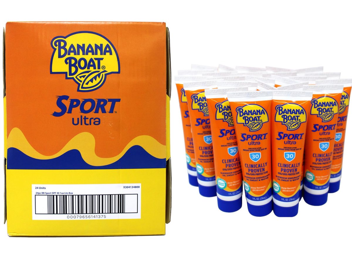 Banana Boat Sport Ultra SPF 30 Sunscreen Lotion Travel Size 1oz - 24 Count Avelisse