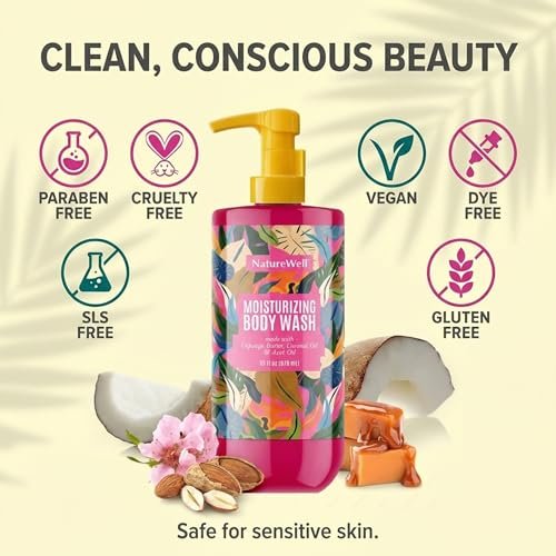 NATURE WELL Cheeky Moisturizing Body Wash - Cupuaçu Butter & Brazilian Nut Oil, Gentle Cleansing & Intense Hydration, 33 oz Avelisse
