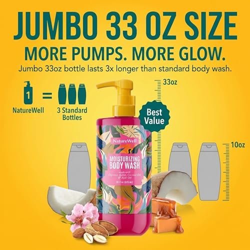 NATURE WELL Cheeky Moisturizing Body Wash - Cupuaçu Butter & Brazilian Nut Oil, Gentle Cleansing & Intense Hydration, 33 oz Avelisse