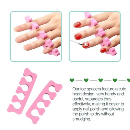 Quacc 12pcs Sponge Toe Separators - Soft Foam Finger Separators for Pedicure, Manicure, Nail Art, and Toe Spacing