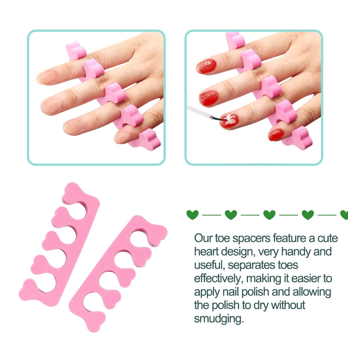 Quacc 12pcs Sponge Toe Separators - Soft Foam Finger Separators for Pedicure, Manicure, Nail Art, and Toe Spacing - görsel 5