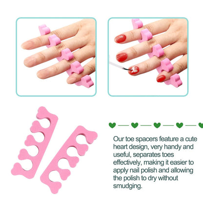 Quacc 12pcs Sponge Toe Separators - Soft Foam Finger Separators for Pedicure, Manicure, Nail Art, and Toe Spacing