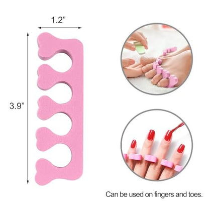 Quacc 12pcs Sponge Toe Separators - Soft Foam Finger Separators for Pedicure, Manicure, Nail Art, and Toe Spacing